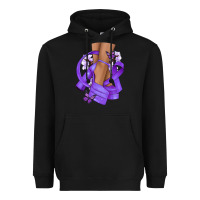 Black Cancer diva purple ribbon Heavyweight Hoodie - NancyCooperArtShop