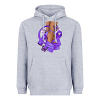 Heather Grey Cancer diva purple ribbon Heavyweight Hoodie - NancyCooperArtShop