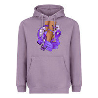 Lavender Cancer diva purple ribbon Heavyweight Hoodie - NancyCooperArtShop