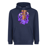 Navy Cancer diva purple ribbon Heavyweight Hoodie - NancyCooperArtShop