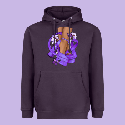 Cancer Diva Purple Ribbon Heavyweight Hoodie Designed By Nancycooperartshop