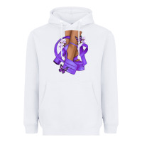 White Cancer diva purple ribbon Heavyweight Hoodie - NancyCooperArtShop