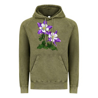 Vintage Olive rocky mountain columbine Vintage Hoodie - LillyAllenDesigns