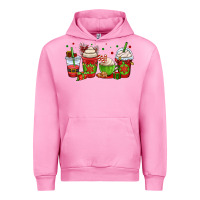 Fuchsia Pink christmas coffee cups Urban Hoodie - OliviaCreatesArt