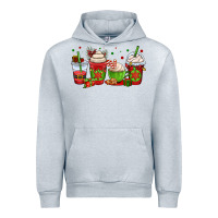 Heather Grey christmas coffee cups Urban Hoodie - OliviaCreatesArt