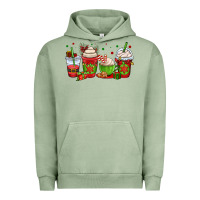 Pigment Oil Green christmas coffee cups Urban Hoodie - OliviaCreatesArt