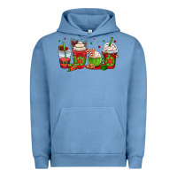 Pigment Pebble Blue christmas coffee cups Urban Hoodie - OliviaCreatesArt