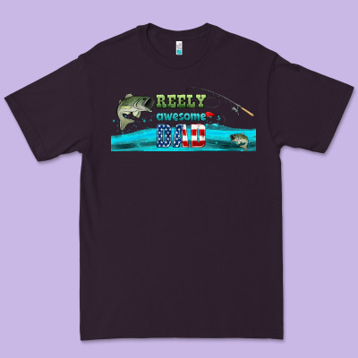 Reely Awesome Dad  Libbey Glass Premium Tee Designed By Hra Design Shop