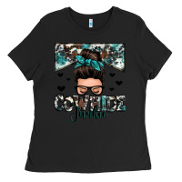 Black cowhide junkie messy bun Ladies Tee - Zillion Design Studio