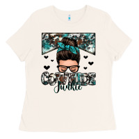 Bone cowhide junkie messy bun Ladies Tee - Zillion Design Studio