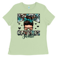 Matcha cowhide junkie messy bun Ladies Tee - Zillion Design Studio