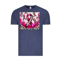 Vintage Denim breast cancer american football ribbon Vintage Tee - NancyCooperArtShop