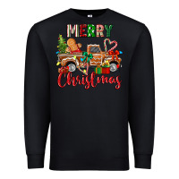 Black merry christmas gingerbread truck Premium Sweatshirt - texasbilliewilder