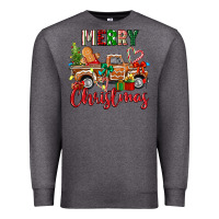 Charcoal Heather merry christmas gingerbread truck Premium Sweatshirt - texasbilliewilder