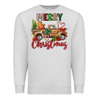 Dove Grey merry christmas gingerbread truck Premium Sweatshirt - texasbilliewilder