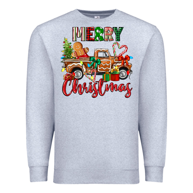 Merry Christmas Gingerbread Truck Premium Sweatshirt by texasbilliewilder | Teevron