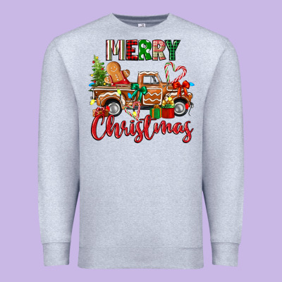 Merry Christmas Gingerbread Truck Premium Sweatshirt Designed By Texasbilliewilder