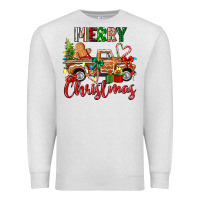 Oatmeal Heather merry christmas gingerbread truck Premium Sweatshirt - texasbilliewilder