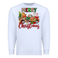 White merry christmas gingerbread truck Premium Sweatshirt - texasbilliewilder