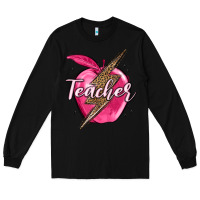 Black teacher lightning bolt valentine s day Long Sleeve Tee - MaliasSmallBusiness