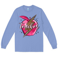 Colony Blue teacher lightning bolt valentine s day Long Sleeve Tee - MaliasSmallBusiness