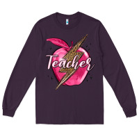 Plum teacher lightning bolt valentine s day Long Sleeve Tee - MaliasSmallBusiness