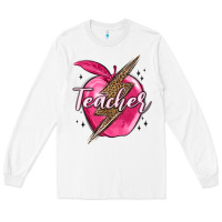 White teacher lightning bolt valentine s day Long Sleeve Tee - MaliasSmallBusiness