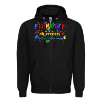 Black embrace differences Zipper Hoodie - Artiststas