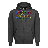 Charcoal Heather embrace differences Zipper Hoodie - Artiststas