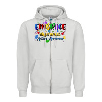 Dove Grey embrace differences Zipper Hoodie - Artiststas