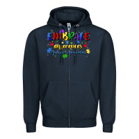 Navy embrace differences Zipper Hoodie - Artiststas