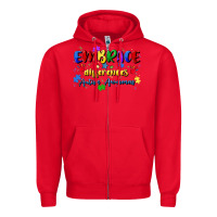 Red embrace differences Zipper Hoodie - Artiststas