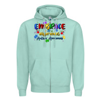 Seafoam embrace differences Zipper Hoodie - Artiststas