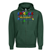 Sports Green embrace differences Zipper Hoodie - Artiststas