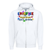 White embrace differences Zipper Hoodie - Artiststas