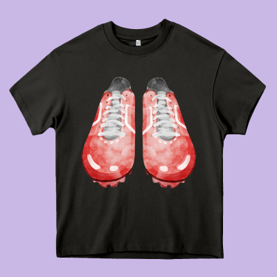 Red Cleats Fa Element 3 Heavy Core Tee Designed By Fadigitalartstudio