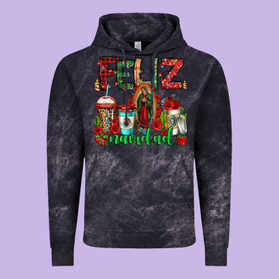 Feliz Navidad Lady Of Guadalupe Christmas Coffee Vintage Hoodie Designed By Jasminsmagicworld