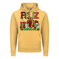 Vintage Mustard feliz navidad lady of Guadalupe christmas coffee Vintage Hoodie - Jasminsmagicworld