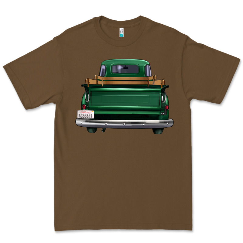 Western Green Truck Back View Premium Tee by FaDigitalArtStudio | Teevron