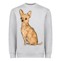 Heather Grey chihuahua Heavyweight Sweatshirt - MaliasSmallBusiness