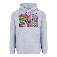 Heather Grey Boo Heifer Coffee Cups with Halloween Heavyweight Hoodie - texasbilliewilder