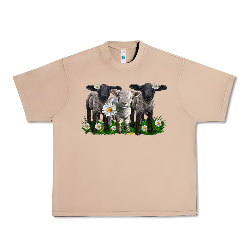 Baby Sheeps With Daisies Urban Heavy Tee by LillyAllenDesigns | Teevron
