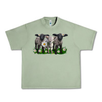 Oil Green baby sheeps with daisies Urban Heavy Tee - LillyAllenDesigns