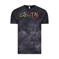 Cloud Black western christmas santa claus sunflowers and cactus Vintage Tee - Jasminsmagicworld