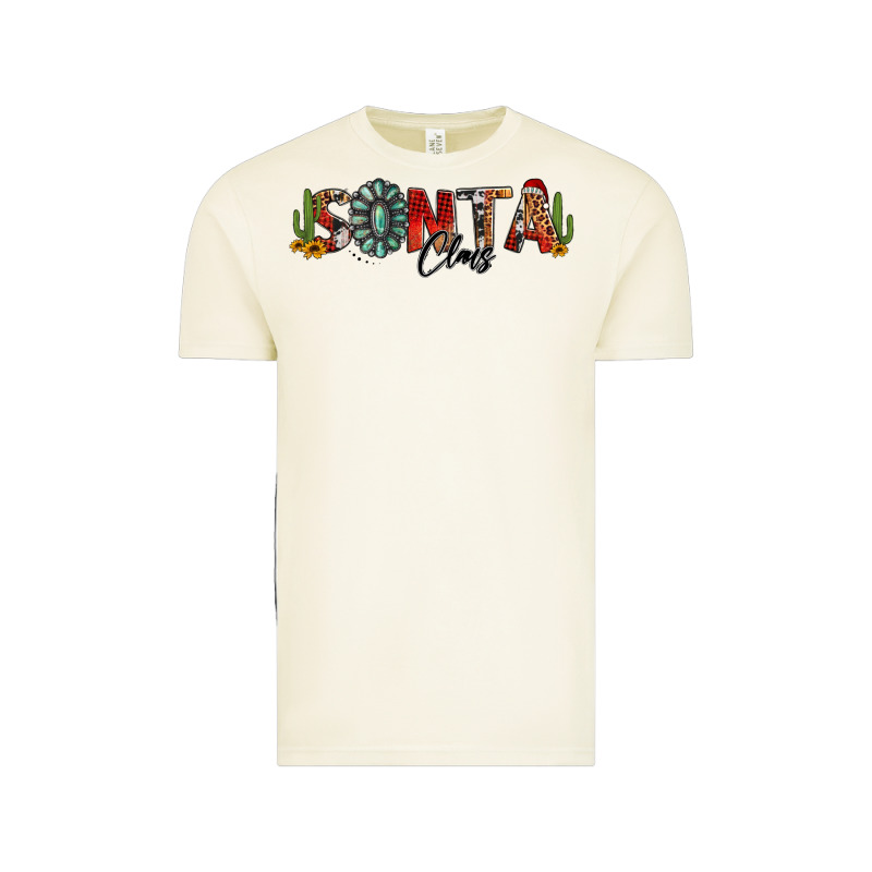 Western Christmas Santa Claus Sunflowers And Cactus Vintage Tee by Jasminsmagicworld | Teevron