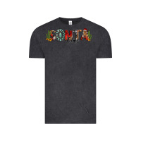 Vintage Black western christmas santa claus sunflowers and cactus Vintage Tee - Jasminsmagicworld