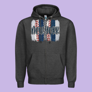 New York Baseball Team Spirit Brushstrokes Zipper Hoodie Designed By Artiststas