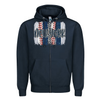Navy new york baseball team spirit brushstrokes Zipper Hoodie - Artiststas
