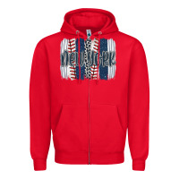 Red new york baseball team spirit brushstrokes Zipper Hoodie - Artiststas