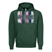 Sports Green new york baseball team spirit brushstrokes Zipper Hoodie - Artiststas